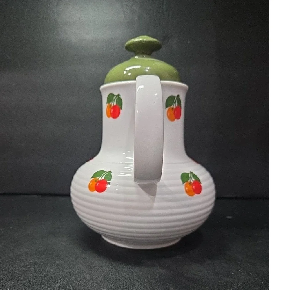 Seltmann Weiden Bavaria Teapot, Cherry Pattern Coffee Pot,‎ Vintage Kitchenware